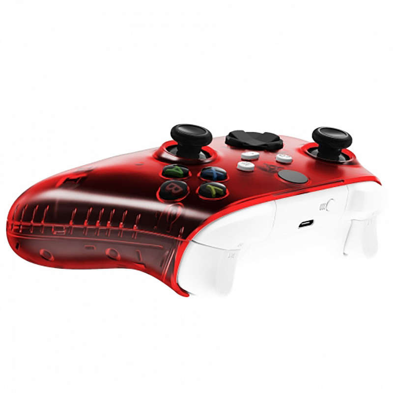 XBOX SERIES S/X Controller Front Faceplate With Side Rails Clear Red