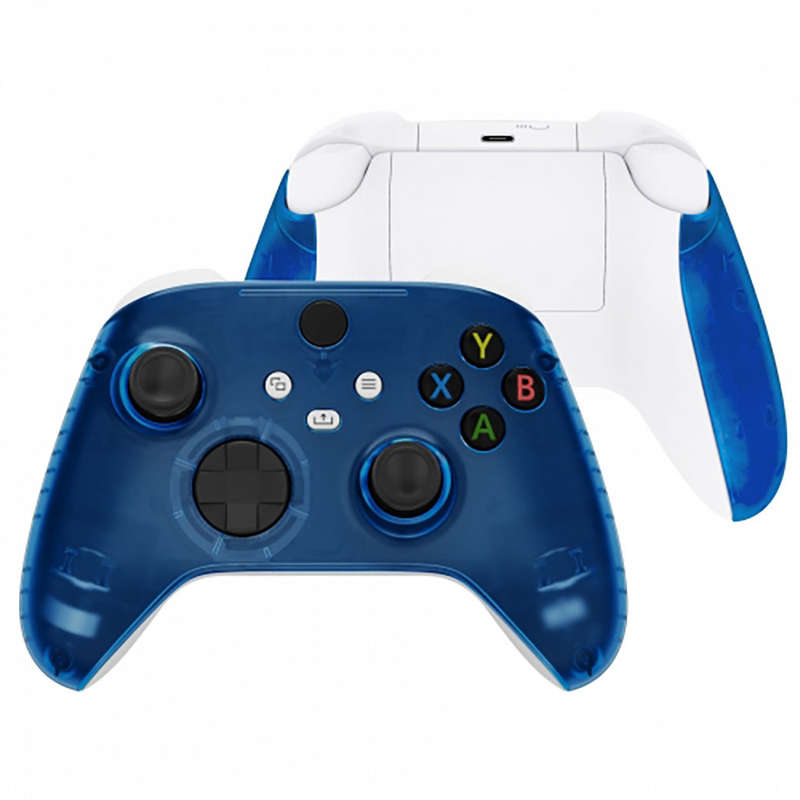 XBOX SERIES S/X Controller Front Faceplate With Side Rails Clear Blue