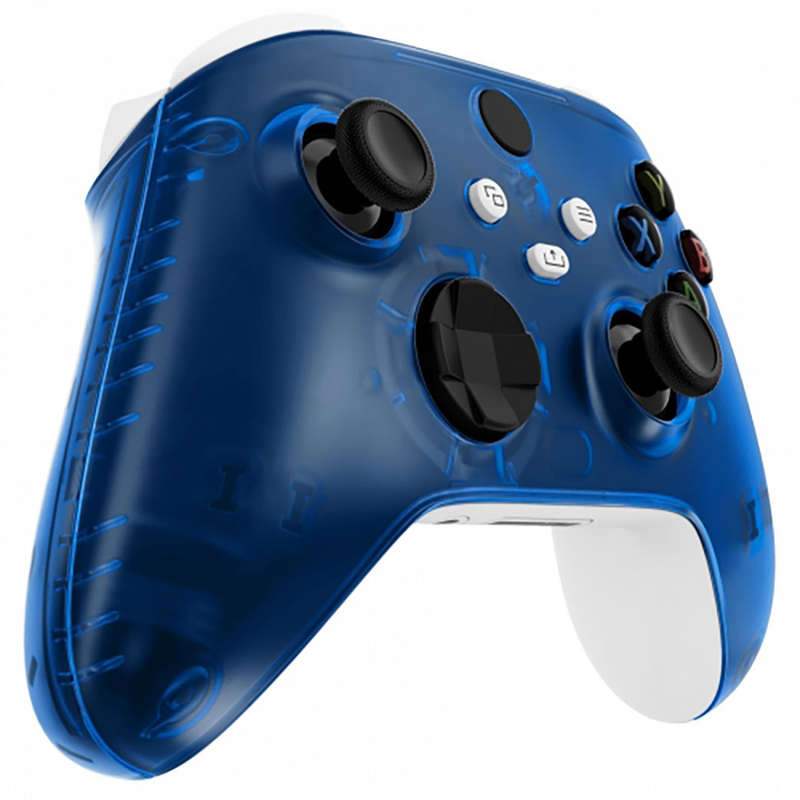 XBOX SERIES S/X Controller Front Faceplate With Side Rails Clear Blue