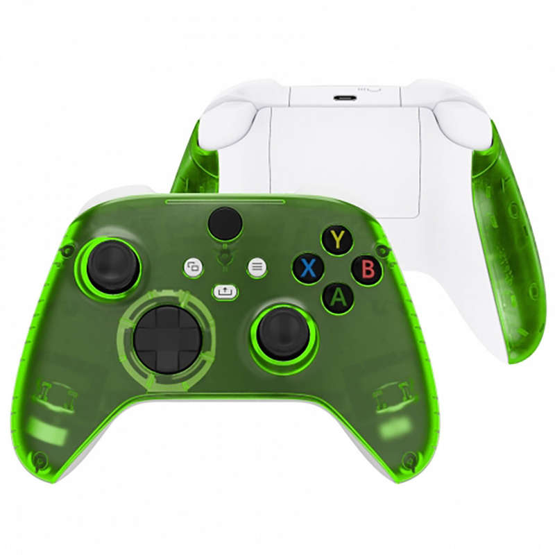 XBOX SERIES S/X Controller Front Faceplate With Side Rails Clear Green