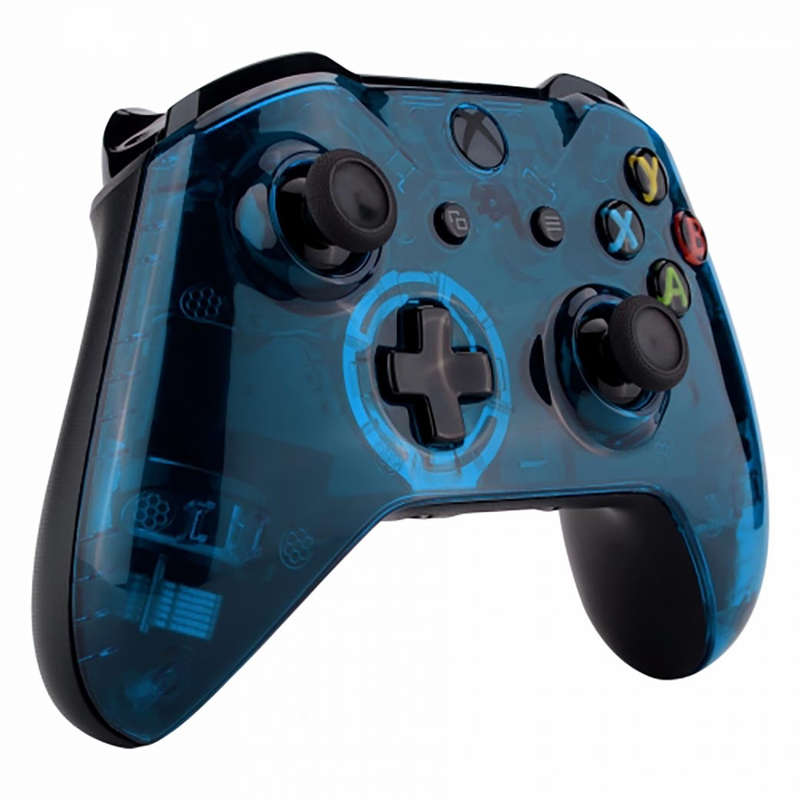XBOX ONE S Controller Front FacePlate Glossy Clear Blue