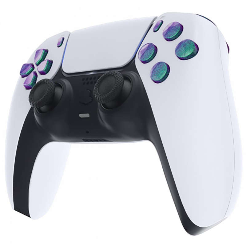 PS5 Dualsense Button Set Glossy Chameleon Green Purple