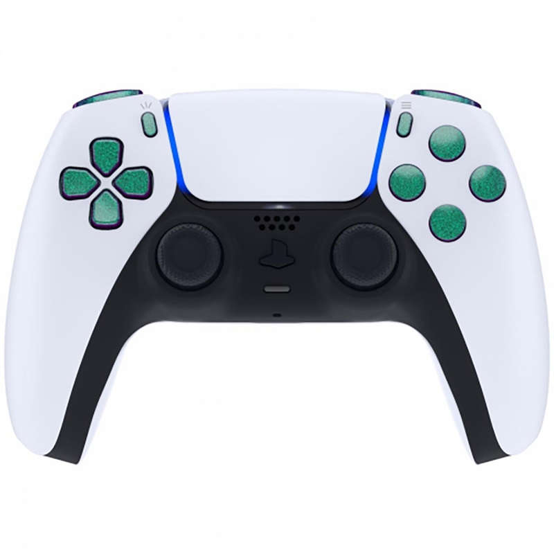 PS5 Dualsense Button Set Glossy Chameleon Green Purple