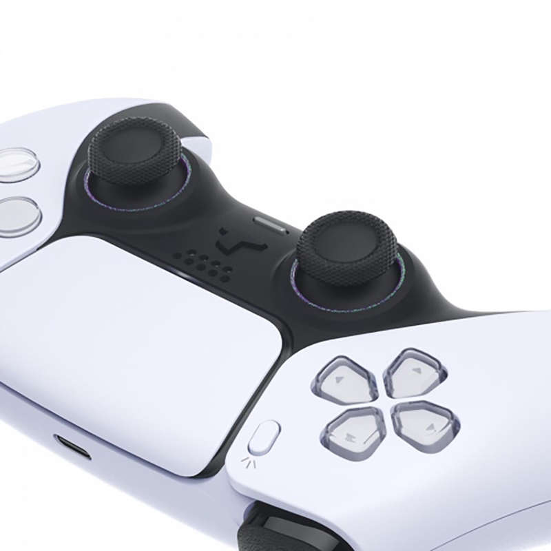 PS5 Dualsense Controller Accent Rings Glossy Chameleon Green Purple