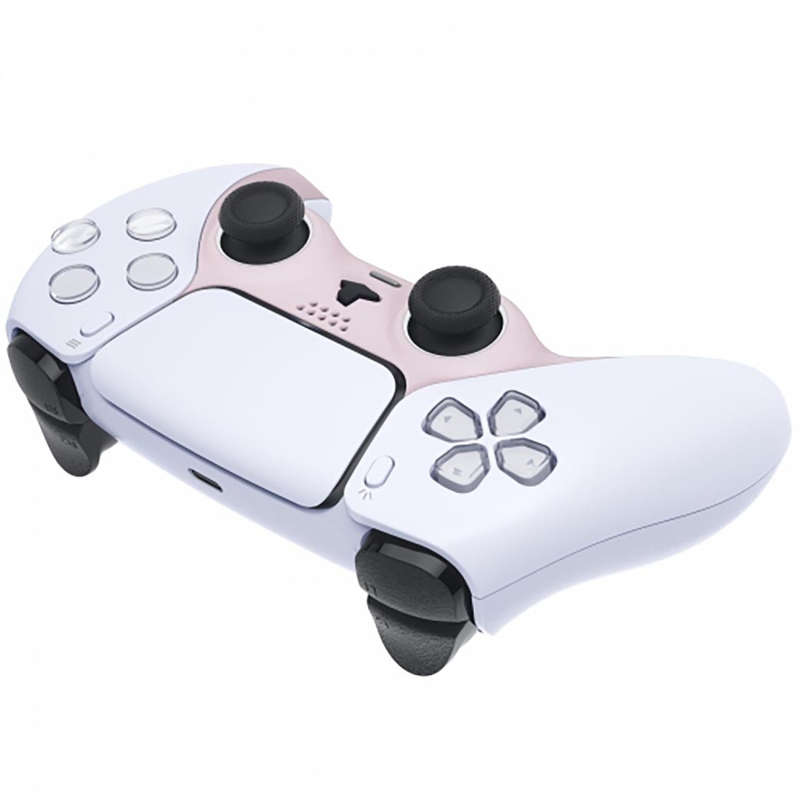 PS5 Dualsense Controller Plastic Trim with Accent Rings Soft Touch Sakura Pink