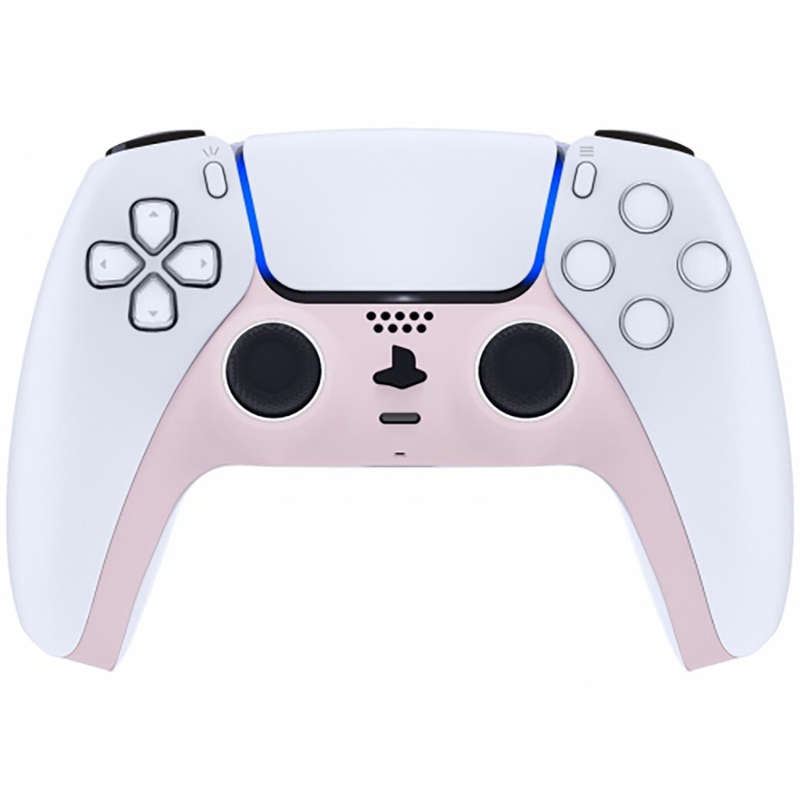 PS5 Dualsense Controller Plastic Trim with Accent Rings Soft Touch Sakura Pink