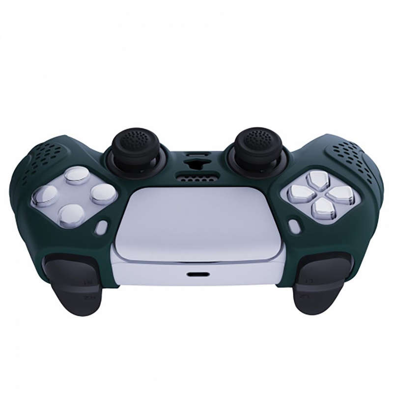 DS5 DUALSENSE CONTROLLER SURE GRIP SILICONE GLOVE With Black Joystick Caps Guardian Edition Racin...