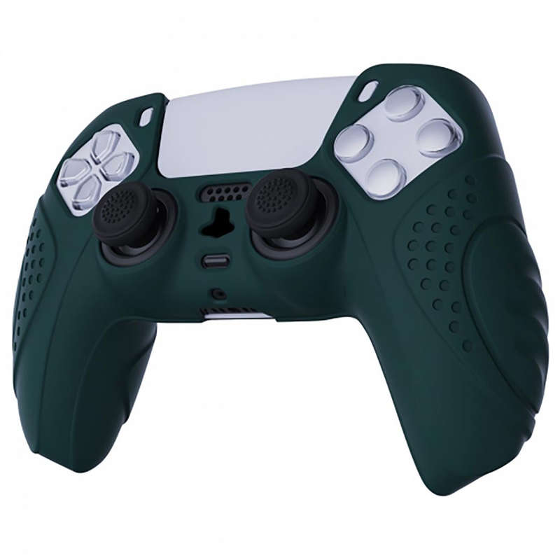 DS5 DUALSENSE CONTROLLER SURE GRIP SILICONE GLOVE With Black Joystick Caps Guardian Edition Racin...