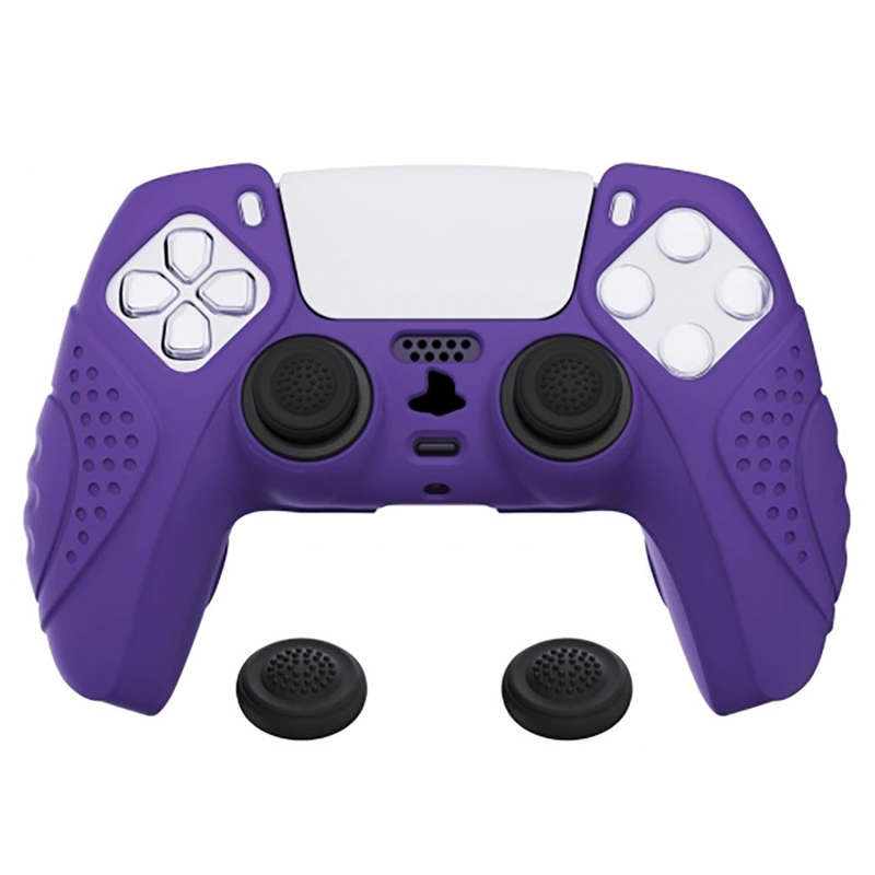 DS5 DUALSENSE CONTROLLER SURE GRIP SILICONE GLOVE With Black Joystick Caps Guardian Edition Dark ...