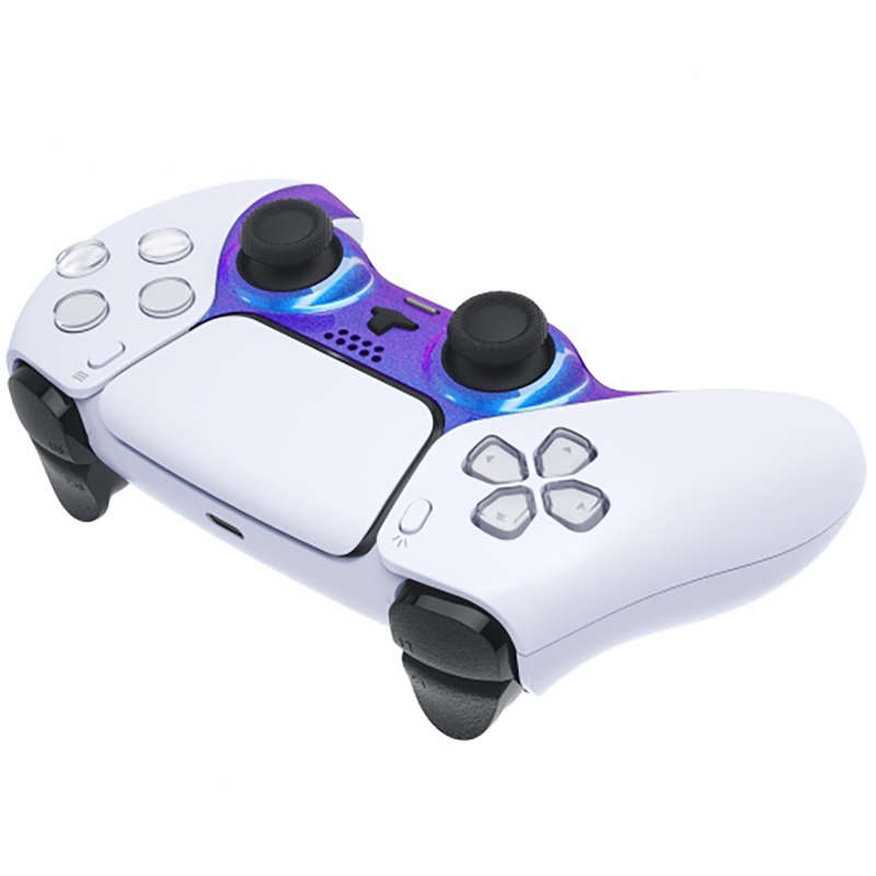 PS5 Dualsense Controller Plastic Trim with Accent Rings Glossy Chameleon Blue Purple