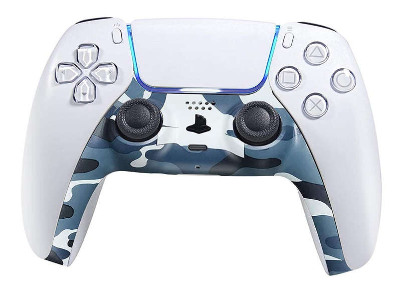 PS5 Dualsense Controller Plastic Trim Camouflage Blue