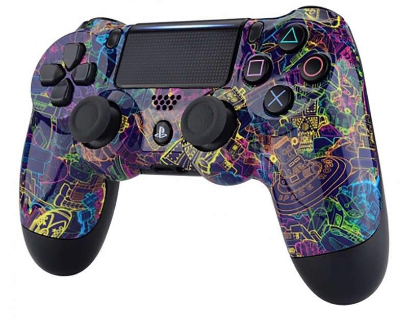 PS4 Dualshock 4 V2 Front Faceplate Art Series Glossy Neon Novel