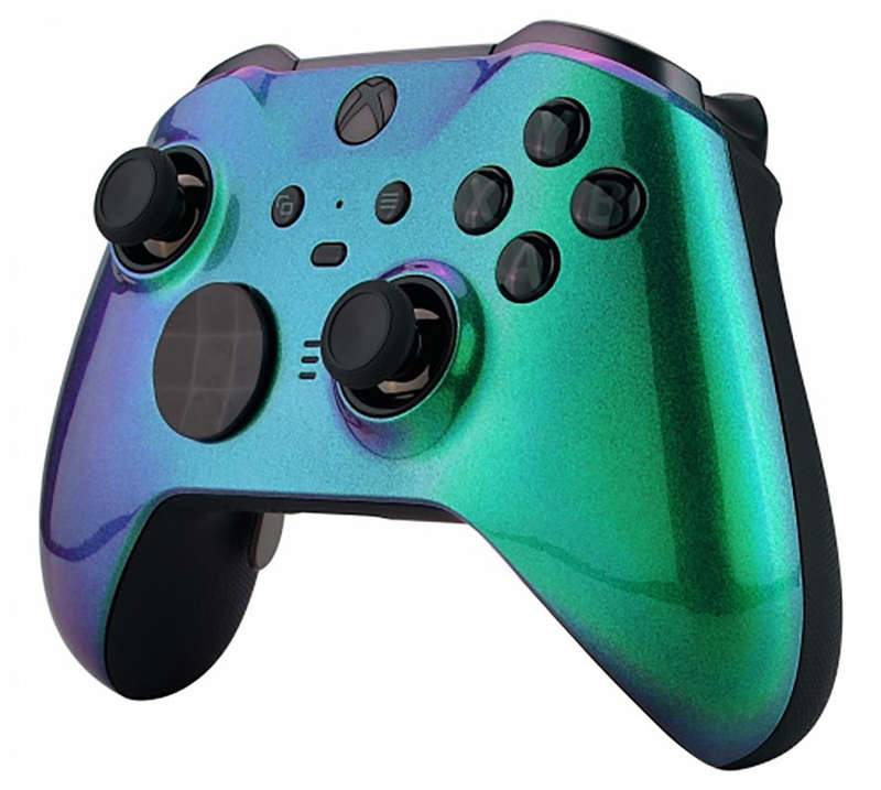 XBOX Elite V2 Controller Front Faceplate Glossy Chameleon Green Purple