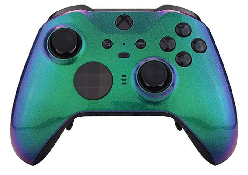 XBOX Elite V2 Controller Front Faceplate Glossy Chameleon Green Purple