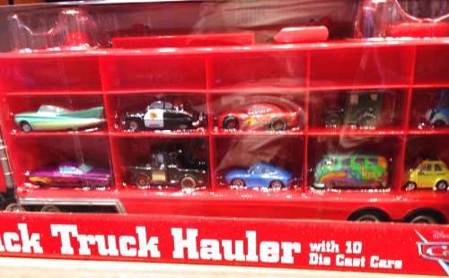 Mack truck hauler with 10 diecast cars hot sale