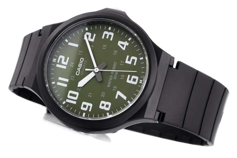 Casio Classic Quartz Easy Reader Watch with Resin Strap, Black (Model: MW-240-1BVCF)
