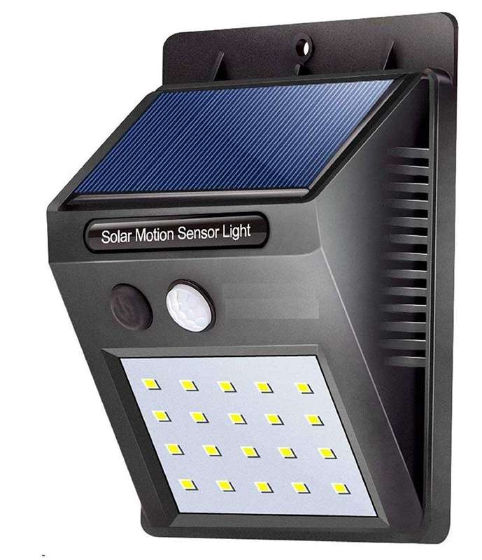 20 LED Solar Powered PIR Motion Sensor Security Wall Garden Light - Built in Battery