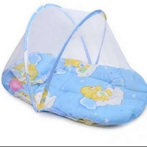 Baby Cushion Bed with Mosquito Net (BLUE/PINK)