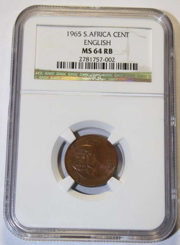 1965 1 CENT ENGLISH NGC GRADED MS64 RB