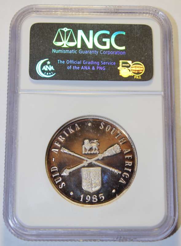 1985 1 RAND PARLIAMENT ANNIVERSARY NGC GRADED PF66 UC