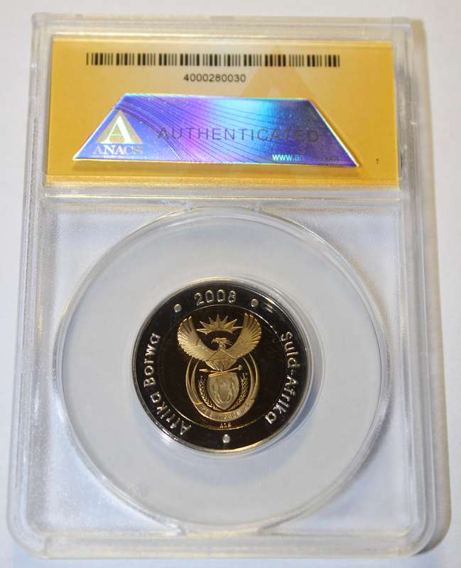 2008 5 RAND NELSON MANDELA 90TH BIRTHDAY ANACS GRADED PF68 DCAM