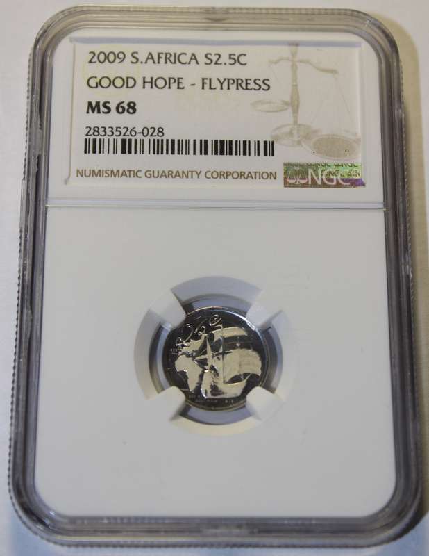 2009 2.5 CENT CAPE HOPE - FLYPRESS NGC GRADED MS68