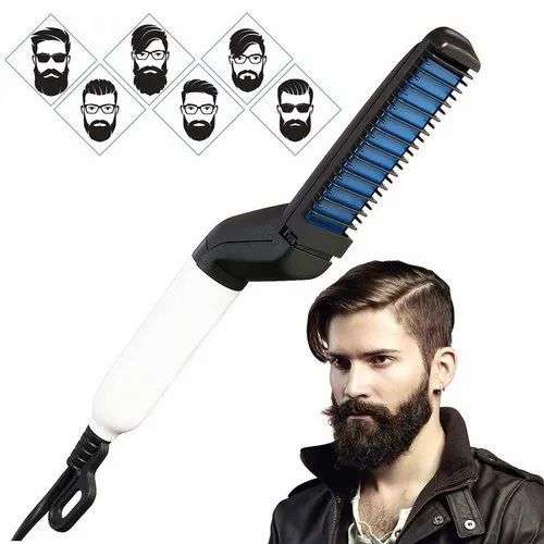 Multicolor Unisex Men' s Beard and Hair Curling Straightener (Modelling Comb)