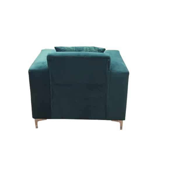 Green Chair - Velvet - With arms - Cushion included