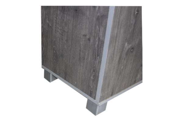 Single-Door Upright Broom Cupboard - Grey Wood - Shelf - Raised