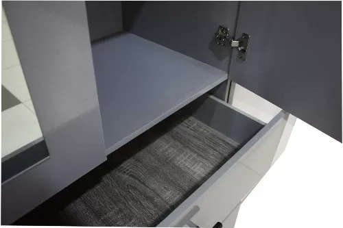 Double Wardrobe 6 doors - Grey and White - 2.7m - Assembled