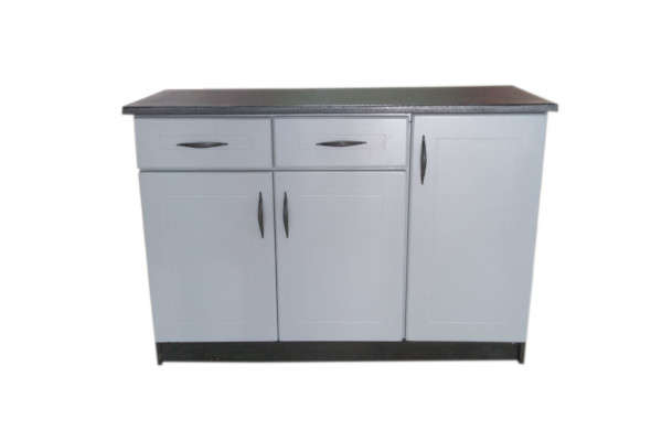 Grey Kitchen Cupboard - Assembled - 1.3m in Width - Storage