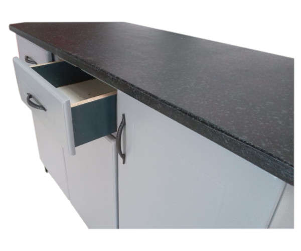 Grey Kitchen Cupboard - Assembled - 1.3m in Width - Storage