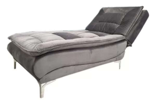 Sleeper chair in grey velvet - Recliner - 3 different positions