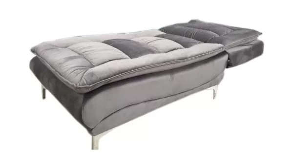 Sleeper chair in grey velvet - Recliner - 3 different positions