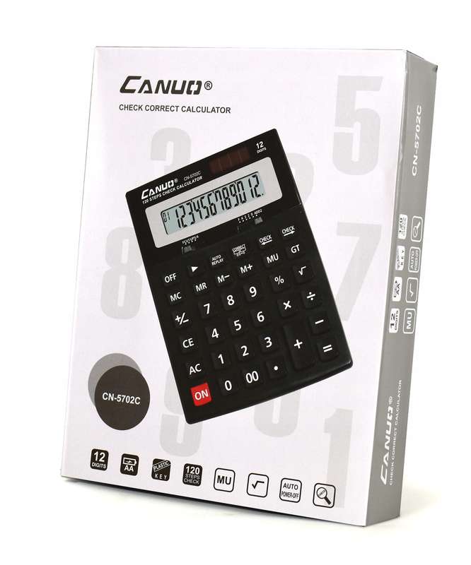 Electronic Calculator - 120 Steps - 12 Digits Check Correct Dual power Solar & battery