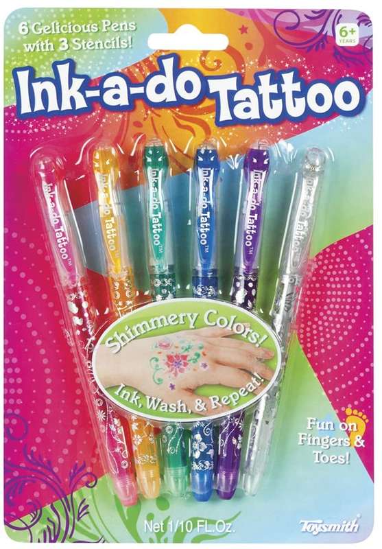 SET OF 6 TATTOO GEL PENS FOR KDS