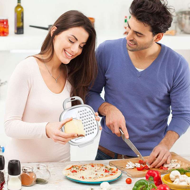 Cheese Grater With Container And Lid For Cheese, Vegetables