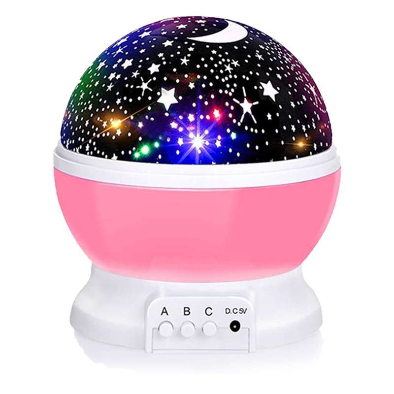 Rotating Moon Star Projector Desk Lamp for Bedroom