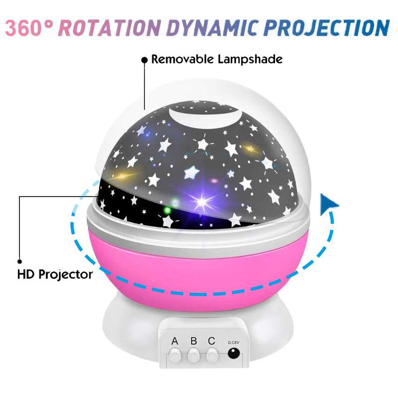 Rotating Moon Star Projector Desk Lamp for Bedroom