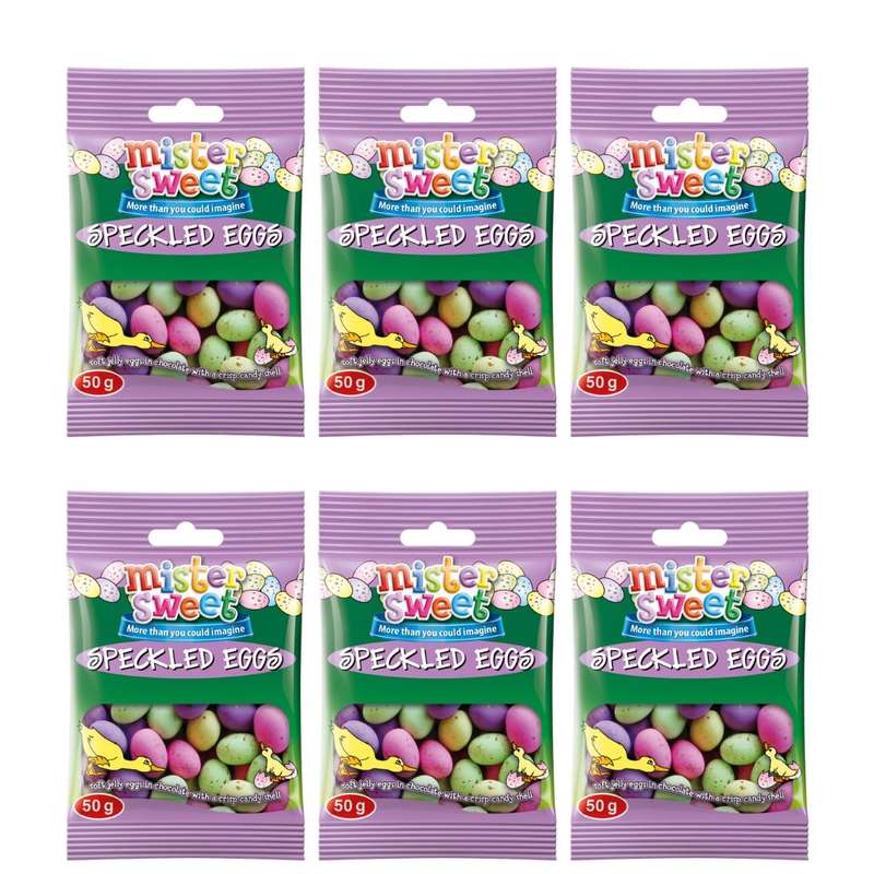 Mister Sweet Speckled Candy Eggs 50g - Pack Of 6