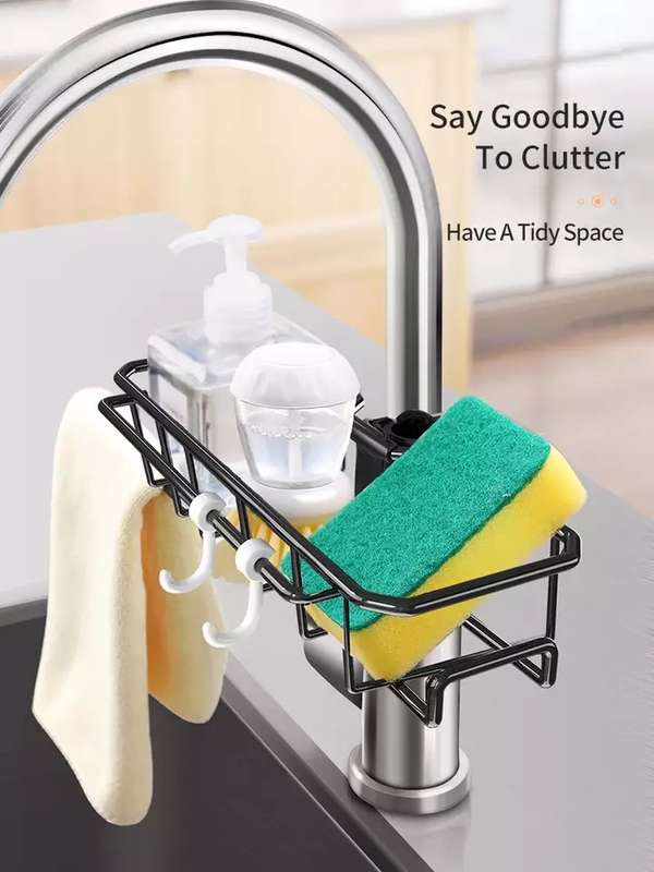 Drying Rack for Kitchen Mixer with Anti-Rust Frame in Black