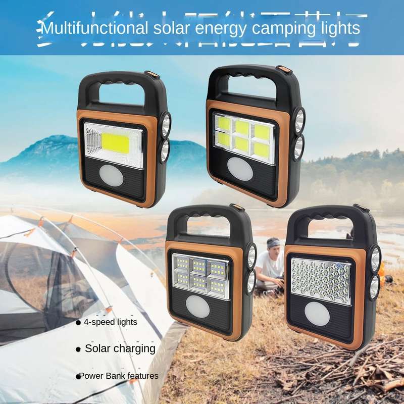 Portable 3 IN 1 Solar USB Rechargeable Power Bank LED Work Light