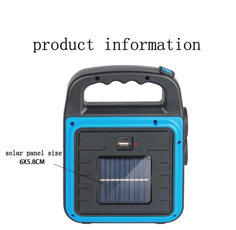 Portable 3 IN 1 Solar USB Rechargeable Power Bank LED Work Light