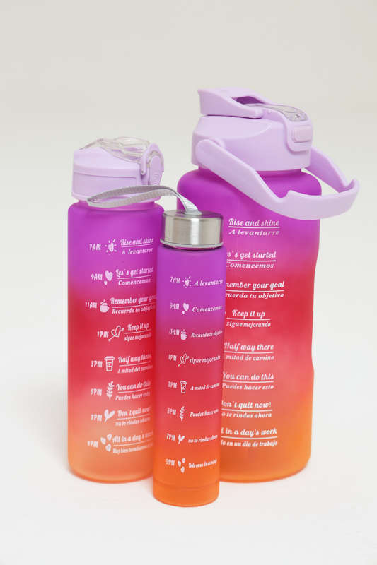 Motivational Water Bottle 3 Piece Set