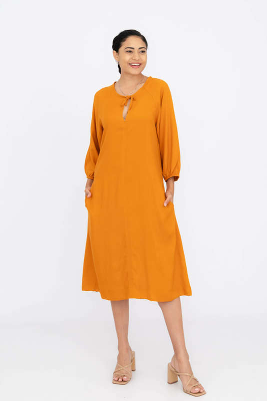 Noa Midaxi Long Sleeve Dress With Pockets