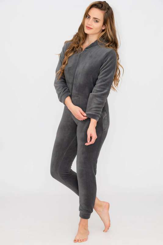 Ladies Hooded Winter Onesie Jumpsuit Pyjama With Pockets