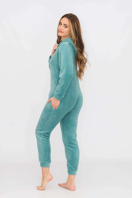 Ladies Hooded Winter Onesie Jumpsuit Pyjama With Pockets