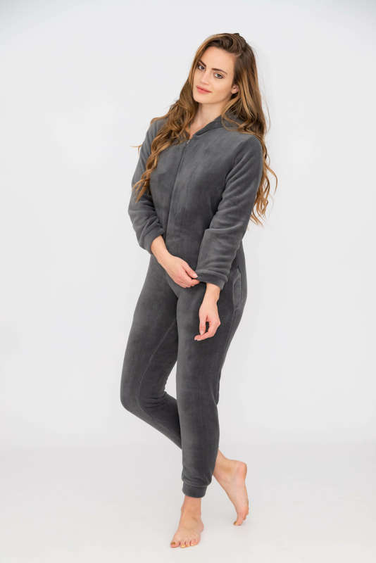 Ladies Hooded Winter Onesie Jumpsuit Pyjama With Pockets