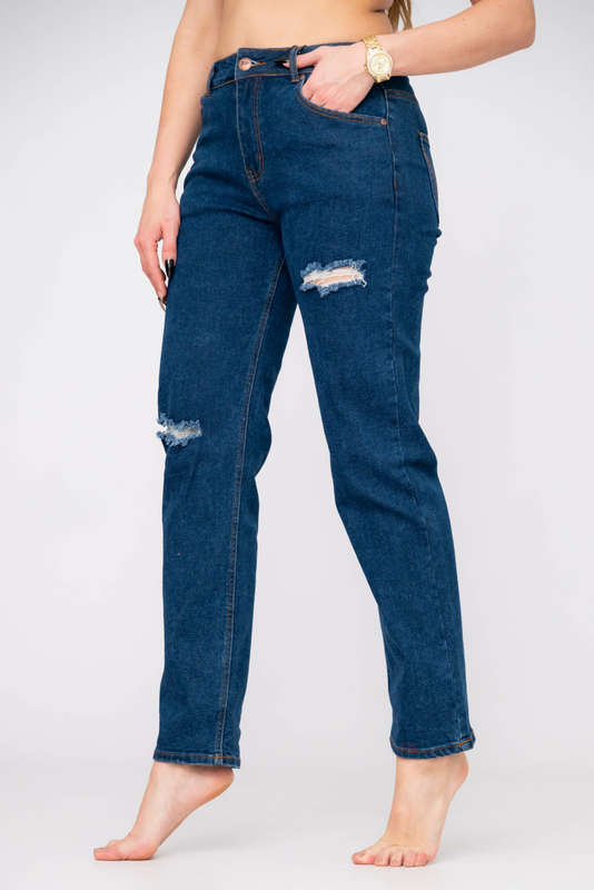 Vertigo Boyfriend Fit Ripped Blue Denim Jeans