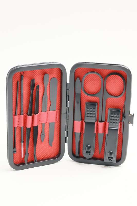 Nail Clippers Manicure &amp; Pedicure Tools Nail Tools 10 Piece Stainless Steel Set Black PROMO-2...